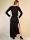 Довга чорна сукня з розрізами з боків | 6810037 | фото 3