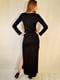 Довга чорна сукня з розрізами з боків | 6810037 | фото 4