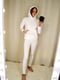 Трикотажний білий костюм-двійка на флісі: худі і легінси | 6810097 | фото 2