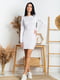Біла трикотажна сукня- футляр з довгими рукавами | 6810127 | фото 2