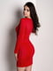 Червона трикотажна міні-сукня з довими рукавами | 6810128 | фото 3