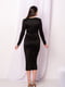 Чорна трикотажна сукня- футляр по коліно з довгими рукавами  | 6810130 | фото 5