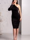 Асиметрична коротка чорна сукня на одне плече | 6810133 | фото 7