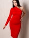 Асиметрична коротка червона сукня на одне плече | 6810134