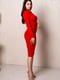Асиметрична коротка червона сукня на одне плече | 6810134 | фото 5
