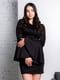 Чорна трикотажна сукня-міні з рукавами-кльош  | 6810138 | фото 3