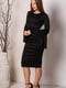 Чорна трикотажна сукня з широкими рукавами-кльош | 6810139 | фото 4
