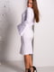 Біла трикотажна сукня з широкими рукавами-кльош | 6810140 | фото 3