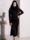 Чорна міді сукня-гольф з розрізом збоку | 6810142 | фото 2