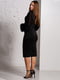 Чорна облягаюча сукня з широкими шифоновими рукавами-ліхтариками | 6810145 | фото 4