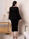 Чорна облягаюча сукня- міді з широкими шифоновими рукавами-ліхтариками | 6810146 | фото 3