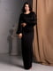 Чорна максі-сукня з шифоновими рукавами-ліхтариками і розрізом збоку | 6810147 | фото 2