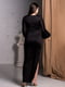 Чорна максі-сукня з шифоновими рукавами-ліхтариками і розрізом збоку | 6810147 | фото 4