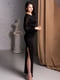 Чорна максі-сукня з шифоновими рукавами-ліхтариками і розрізом збоку | 6810147 | фото 6