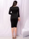 Чорна трикотажна сукня-футляр по коліно з рукавами три чверті | 6810149 | фото 6