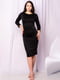 Чорна трикотажна сукня-футляр по коліно з рукавами три чверті | 6810149 | фото 7