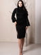 Чорна сукня-гольф з широкими рукавами та розрізом | 6810153 | фото 2
