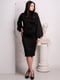 Чорна сукня-футляр по коліно з широкими рукавами | 6810157 | фото 2