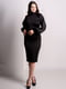 Чорна сукня-футляр по коліно з широкими рукавами | 6810157 | фото 5
