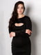 Чорна трикотажна сукня-футляр з вирізом у зоні декольте | 6810162 | фото 2