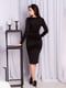Чорна трикотажна сукня-футляр з вирізом у зоні декольте | 6810162 | фото 3