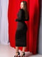 Трикотажна чорна сукня-міді з вирізом у зоні декольте | 6810163 | фото 5