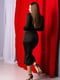 Трикотажна чорна сукня-міді з вирізом у зоні декольте | 6810163 | фото 7