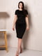 Чорна трикотажна сукня-футляр з короткими рукавами | 6810165 | фото 3
