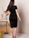 Чорна трикотажна сукня-футляр з короткими рукавами | 6810165 | фото 4