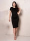 Чорна трикотажна сукня-футляр з короткими рукавами | 6810165 | фото 5