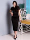 Чорна трикотажна сукня-міді з короткими рукавами | 6810166 | фото 2
