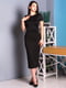 Чорна трикотажна сукня-міді з короткими рукавами | 6810166 | фото 3