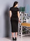 Чорна трикотажна сукня-міді з короткими рукавами | 6810166 | фото 4