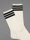 Молочні високі шкарпетки зі смужками | 6810661 | фото 2