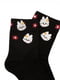 Чорні шкарпетки з квіточками та зайчиками | 6810681 | фото 2