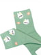 М'ятні шкарпетки з квіточками та зайчиками | 6810683 | фото 2