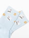 Блакитні шкарпетки з квіточками та зайчиками | 6810685 | фото 2