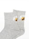 Бавовняні сірі шкарпетки з написом | 6810694 | фото 2