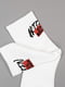 Бавовняні білі шкарпетки з написом | 6810695 | фото 2