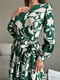 Зелена довга сукня-халат з принтом | 6810766 | фото 4