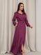 Фіолетова сукня-сорочка з довгими рукавами | 6810774 | фото 2
