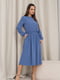 Блакитна класична сукня з довгими рукавами | 6810779 | фото 2