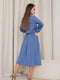 Блакитна класична сукня з довгими рукавами | 6810779 | фото 3