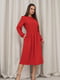 Червона класична сукня з довгими рукавами | 6810781 | фото 2