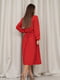 Червона класична сукня з довгими рукавами | 6810781 | фото 3