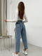 Блакитні укорочені джинси баггі | 6810816 | фото 3