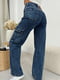 Сині вільні джинси карго з кишенями | 6810826 | фото 4
