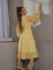 Жовта приталена сукня з квіткового шифону | 6810874 | фото 2