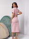 Рожева однотонна сукня з розрізом | 6810975 | фото 3