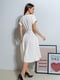 Біла однотонна сукня міді довжини | 6810988 | фото 3